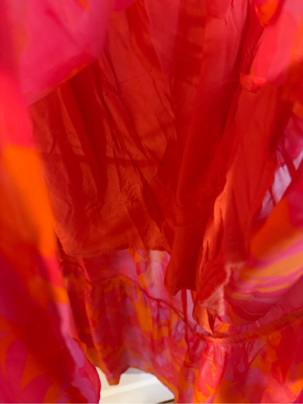 Hailey & co tangerine Vibrant Pink & Orange Floral Maxi Dress S rayon garden - Picture 8 of 10